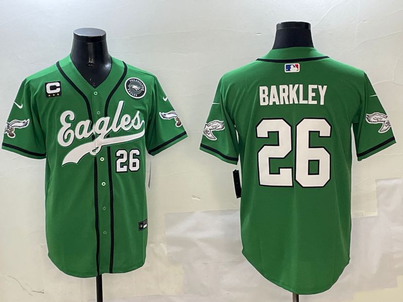 Men Philadelphia Eagles #26 Barkley Green three generations Jointly Name 2025 Nike Limited NFL Jersey style 8->philadelphia eagles->NFL Jersey